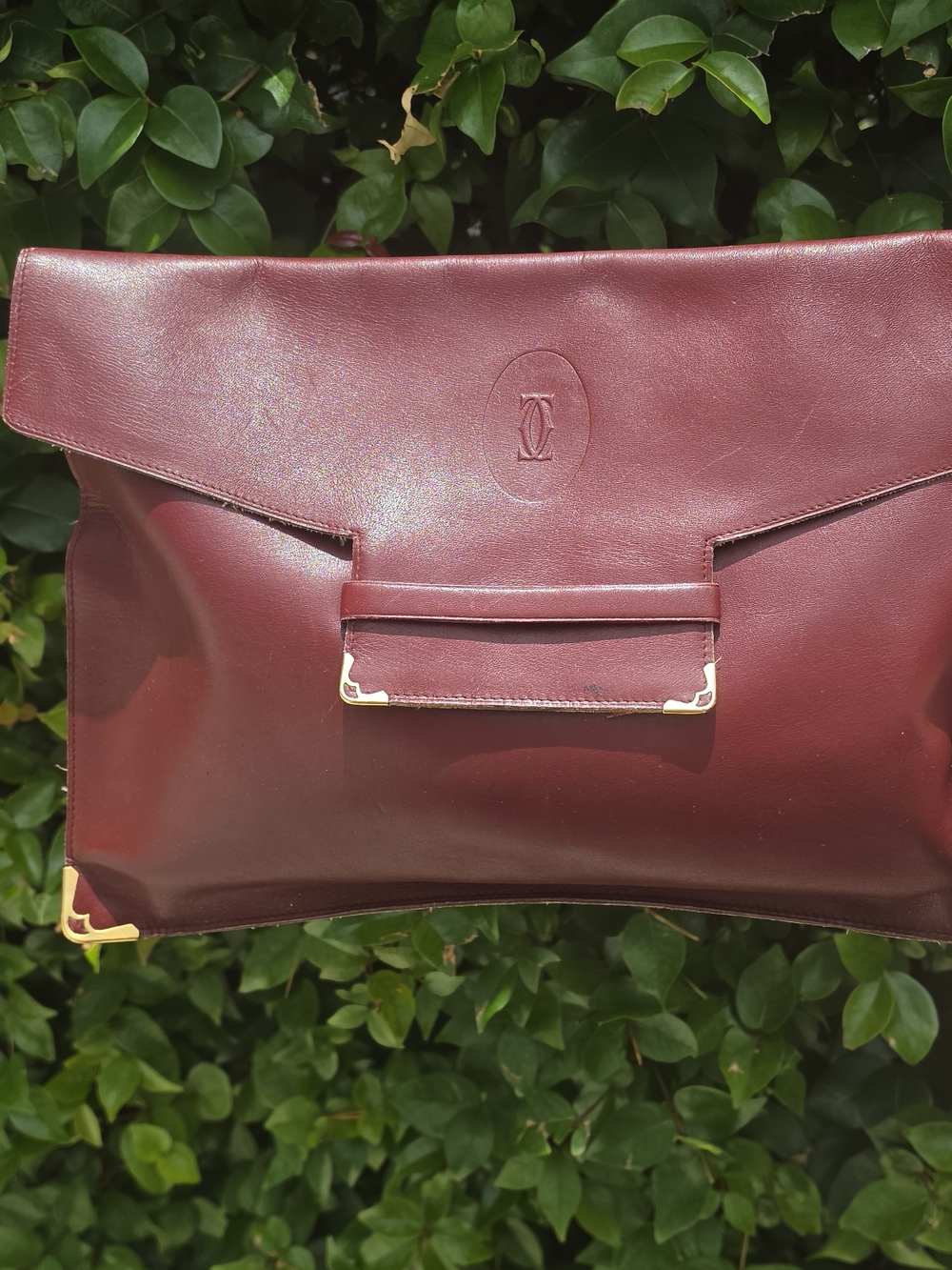 Cartier Vintage Burgundy Leather Clutch - Picture 2 of 9